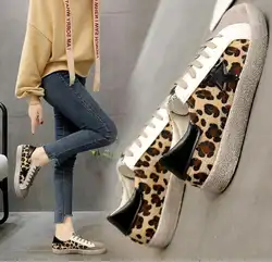 CHAISHOU 2019 Новая женская повседневная обувь высокого качества Слипоны для девочек леопардовая ретро золотая обувь на плоской подошве Осенняя