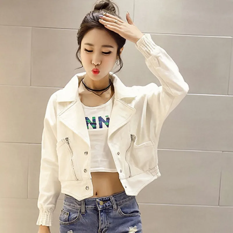 

#3302 Spring White Denim Jacket Women Extra Short Jeans Jacket Female Sexy Slim Irregular Womens Jackets And Coats Streetwear