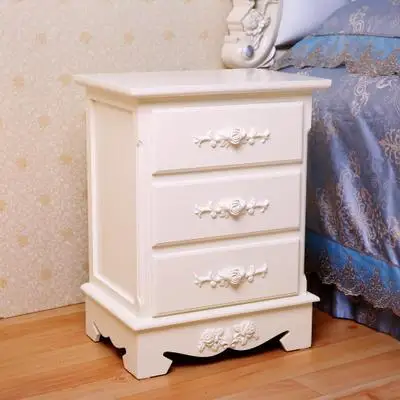 Луи фахион тумбочка Европейский минималистичный белый деревянный простой прикроватный столик шкаф современный американский пасторальный шкаф - Цвет: 825 White