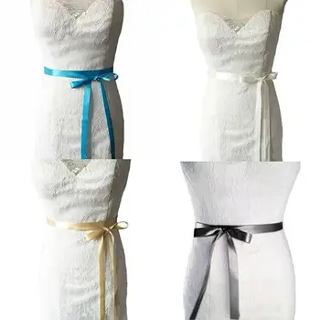 

Women Rhinestone Faux Pearl Satin Sash Bridal Wedding Dress Belt Prom Waistband