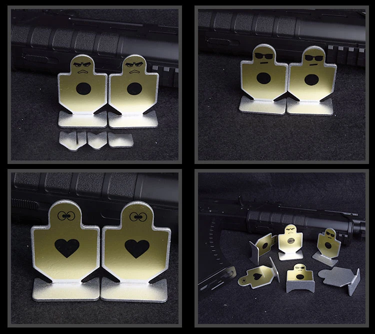 6PCS Tactical Airsoft Rarget Metal Target Practice Board Small Warriors Of Fortitude 42mm x 62mm Paintball Accessory