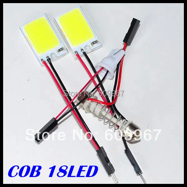Free Shipping 2pcs/lot car led panel 18led COB LED Car Panel light Interior Room led Dome Car