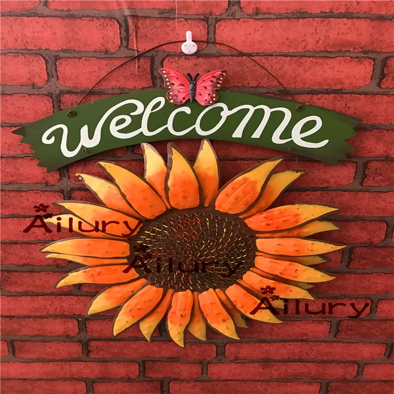 31cm Sunflower pendant European retro creative wrought iron