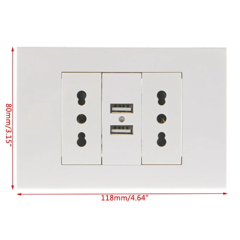 16A WallDouble Socket Charger Adapter Double USB Ports EU Plug Power Outlet Panel adaptador de cable