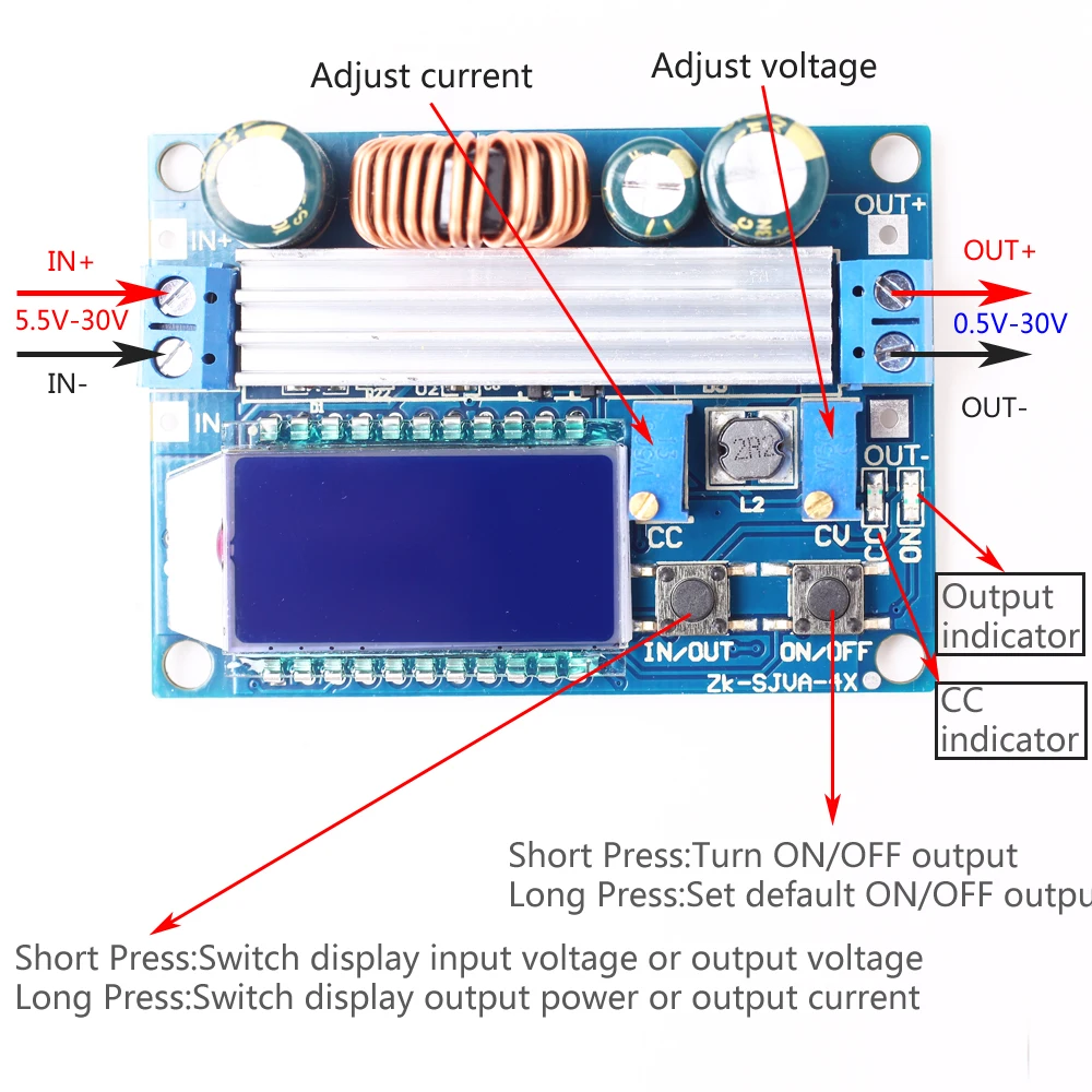 Step Down Up DC DC Stepdown/Up Buck Boost Power Supply Module DC 5V
