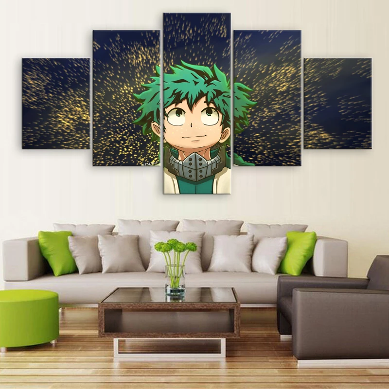 

Modern Animation 5 Pieces Poster My Hero Academia Canvas Printed Pictures Home Decor For Living Room Wall Art Painting Artwork
