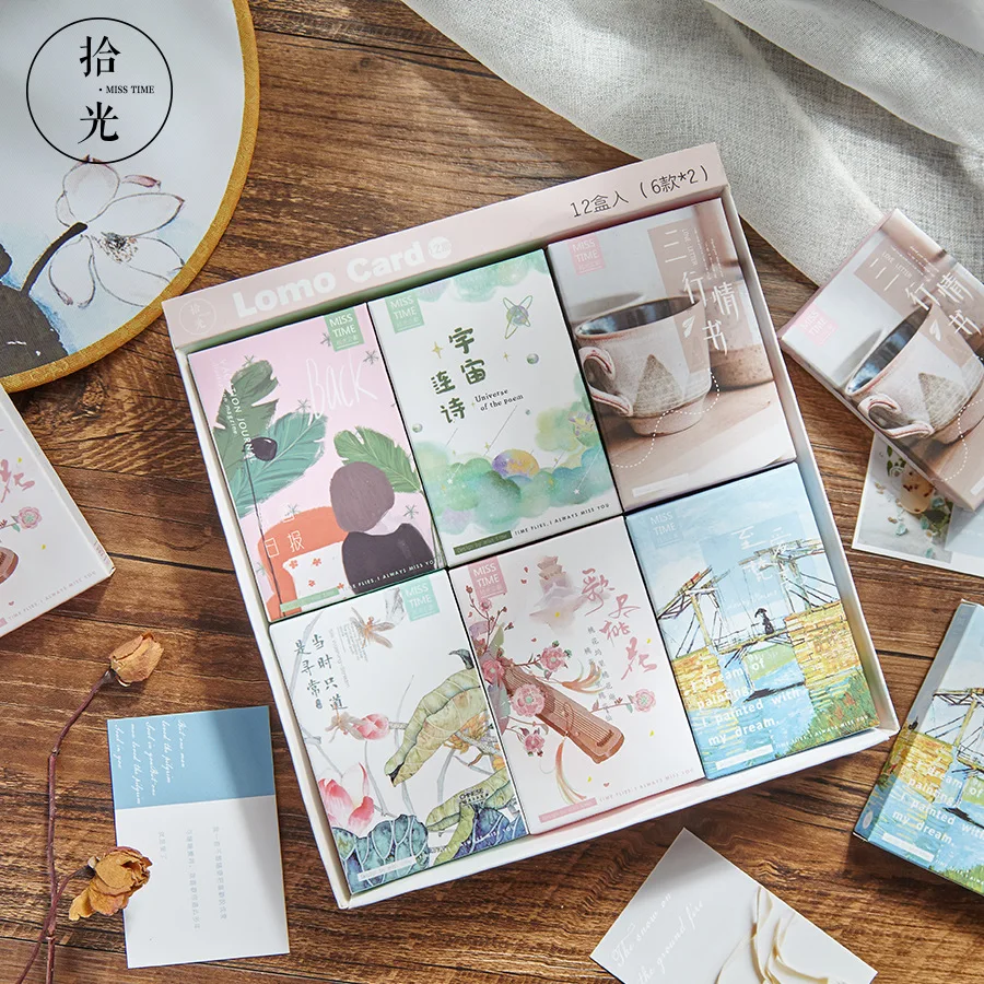 

28 Sheets/Set Flowers Planet Oil Painting Series Greeting Card Lomo Card Christmas and New Year Gifts