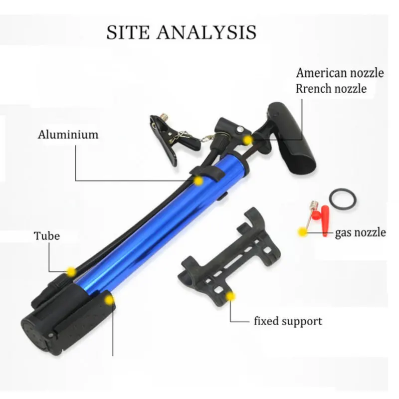 Мини-насос для велосипеда, насос для шин, портативный алюминиевый сплав, для горной дороги, велосипеда, воздуха, велосипедная шина, для ручного давления, запчасти для велосипеда
