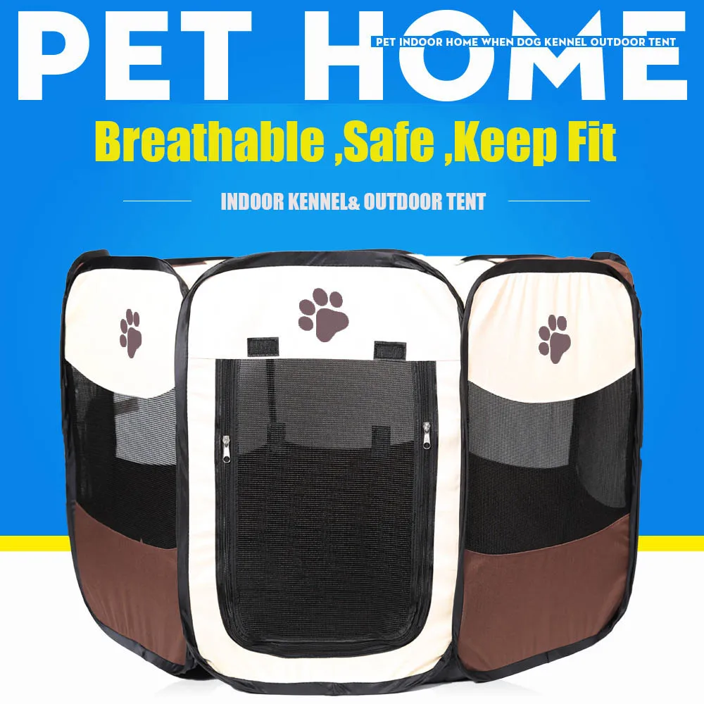 

4 Color Folding Pet Tent Cage Fence Playpen For Dogs Home Puppy Fence Kennel Kitten House Cage Dog House Pet Exercise Play Cage
