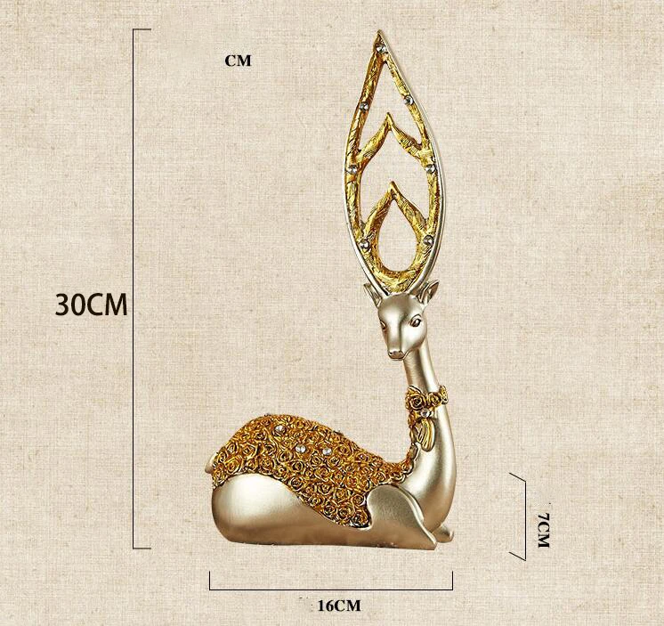 Роскошная европейская модель оленя из смолы, украшения для дома, креативные фигурки для гостиной, модные украшения, свадебный подарок