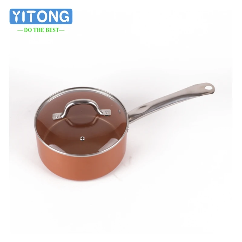 New 20cm Multipurpose Cookware With Glass Cover Works On All Stove Tops Copper Ceramic Non stick