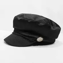 Однотонная хлопковая военная шапка для женщин и девушек береты художника шапка бини шапка 01