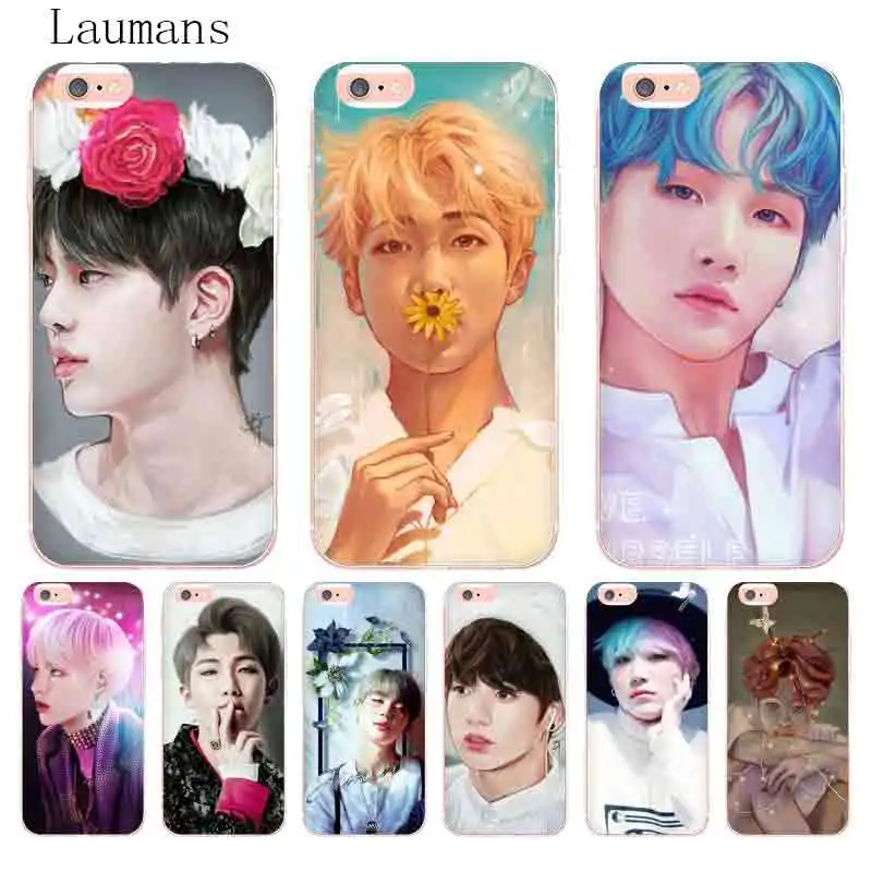 Laumans Популярные Star арт BTS Прозрачный чехол для Apple iPhone 8 7 6 S Plus X 5 5S SE 5C 4 4S крышка |