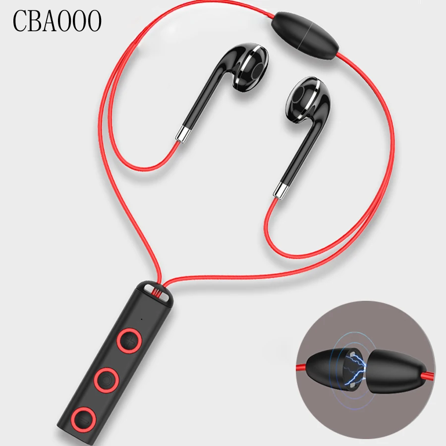 CBAOOO Stereo Bluetooth Earphone Sports Wireless Headset Magnetic in ear Bass Blutooth Headphones With Mic For Mobile Phone