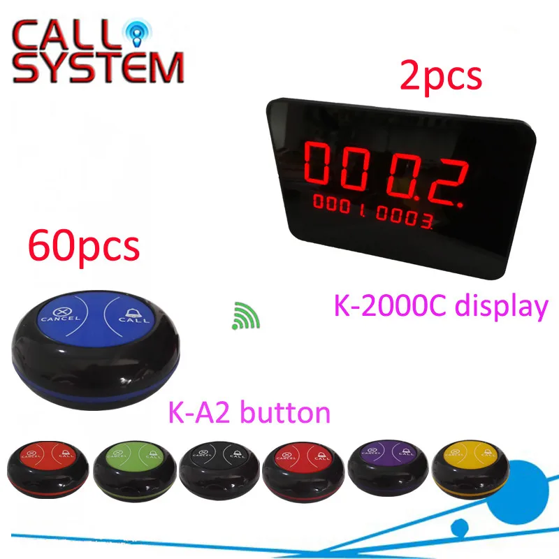 K-2000C+A2-BBLue 2+60 Wireless restaurant buzzer caller