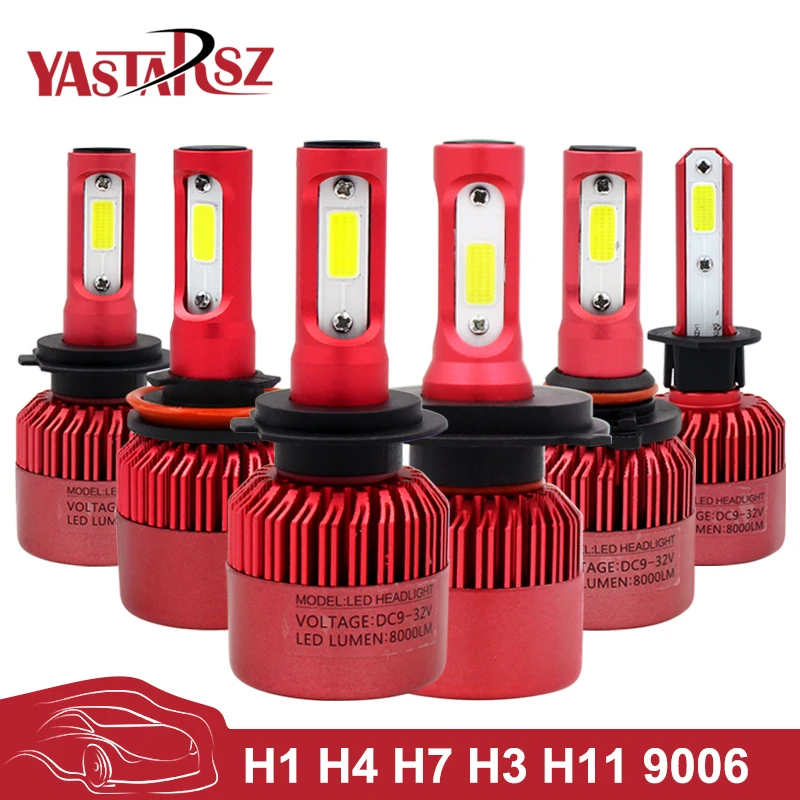 

New 2Pcs H4 LED H7 H11 H8 9006 HB4 COB S5 Auto Car Headlight 72W 8000LM High Low Beam Bulb All In One Automobile Lamp 6500K 12V