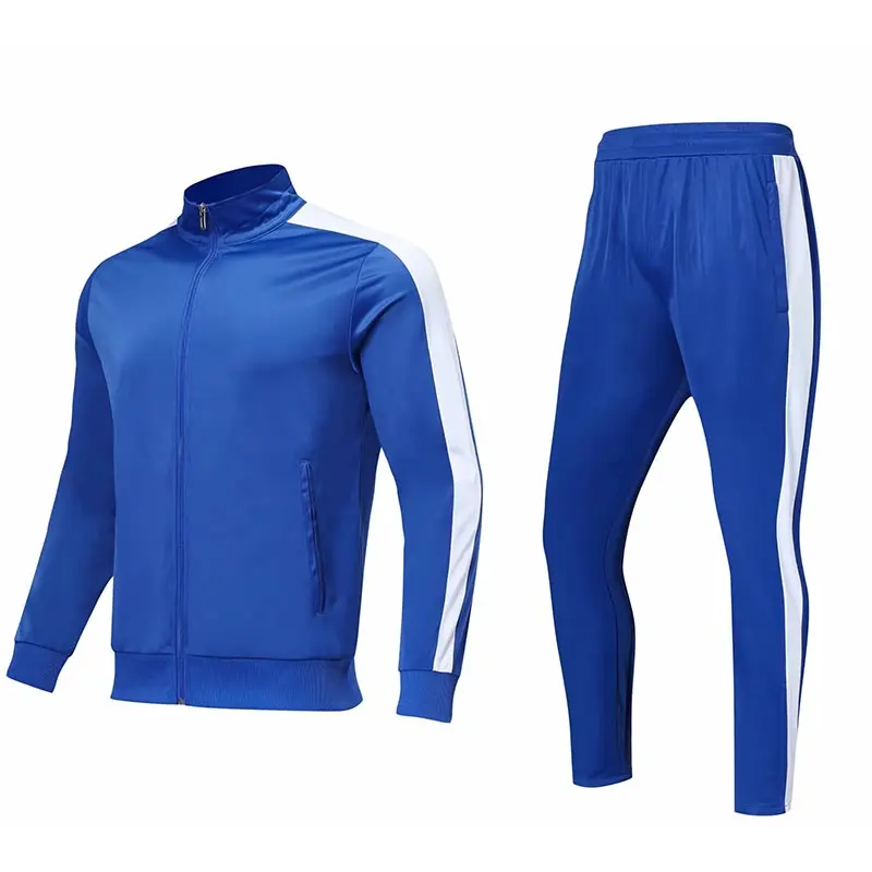 BINTUOSHI женский спортивный тренировочный костюм для мужчин и детей на открытом воздухе физический Rxercise набор Мужские дышащие гибкие куртки+ брюки - Цвет: Синий