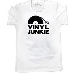 Виниловая футболка Junkie футболка музыка Dj запись Забавный подарок на день рождения подарок для Него печатная Футболка с коротким рукавом