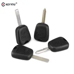 KEYYOU 2 кнопки удаленной машине брелока чехла для peugeot 106 206 307 107 207 407 партнер эксперт боксер VA2/SX9/HU83/NE73 лезвие