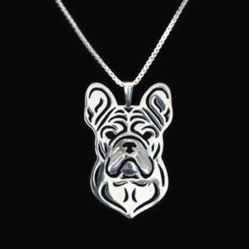 French Bulldog necklaces amp pendants for women men silver/gold color