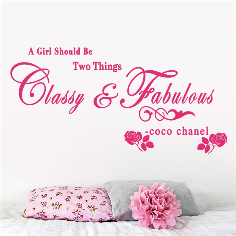 A Girl Should Be Two Things Classy And Fabulous Quotes Wall Stickers