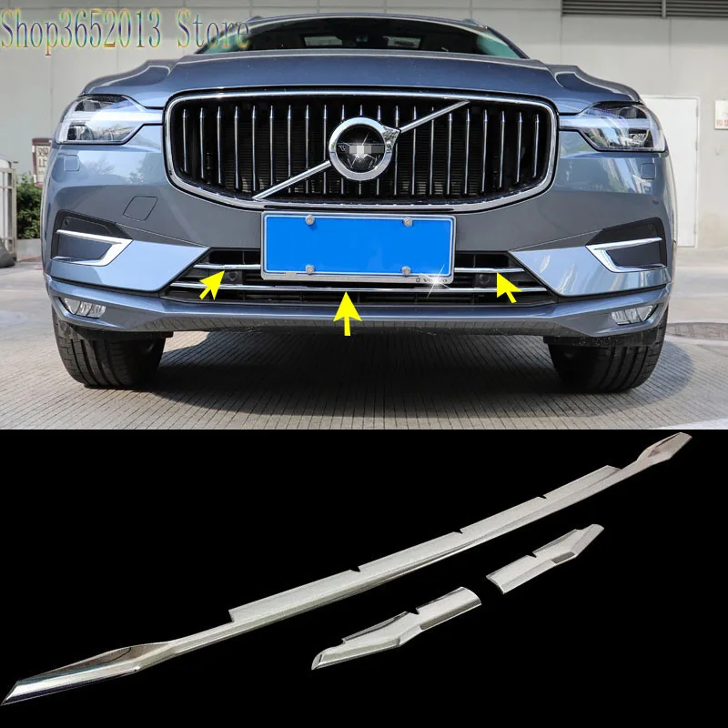 Автомобильный Стайлинг 3 шт. для Volvo XC60 ABS Chrome переднего бампера нижняя часть Отделка решетки полоски