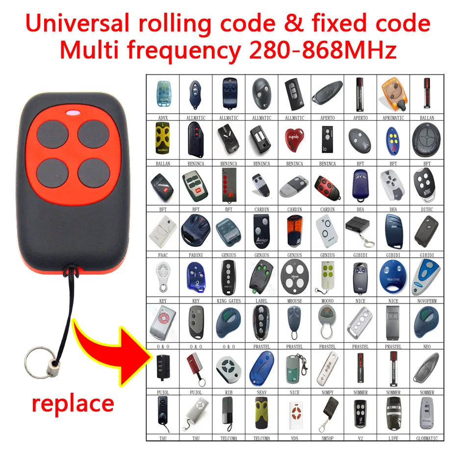 4 in 1 1PCS Multi frequency copy 280 868mhz rolling code garage door