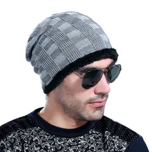 Новые осенние и зимние плед шерсть шляпа и кашемира теплая вязаная шапка мужская Трикотажные шапки для женщин