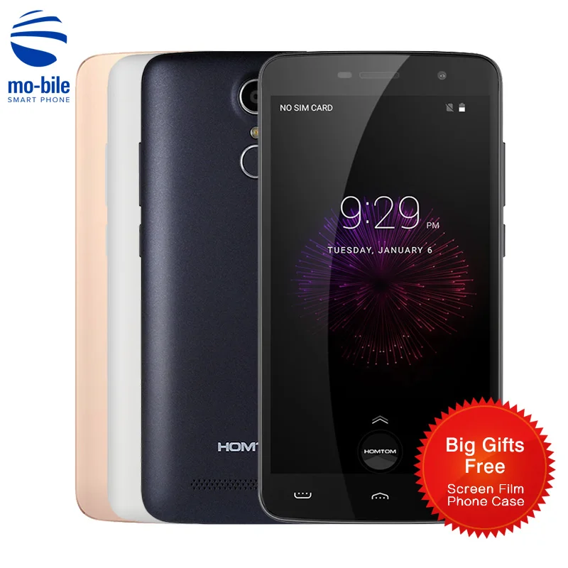 Original HOMTOM HT17 Pro 5.5Inch 4G Mobile Phone MTK6737 Quad Core 2G RAM 16G ROM 1280*720 Android 6.0 8.0MP Camera Fingerprint | Мобильные