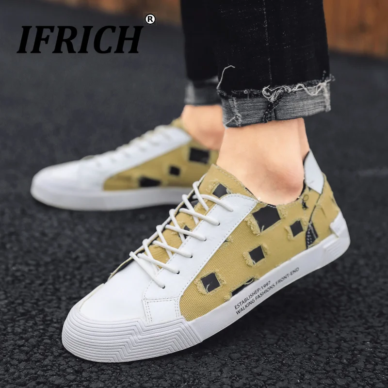 

2019 Designer Youth Casual Shoes For Men Comfortable Casual Brand Shoes Khaki Black Man Fashion Sneakers Flat Walking Men Shoes