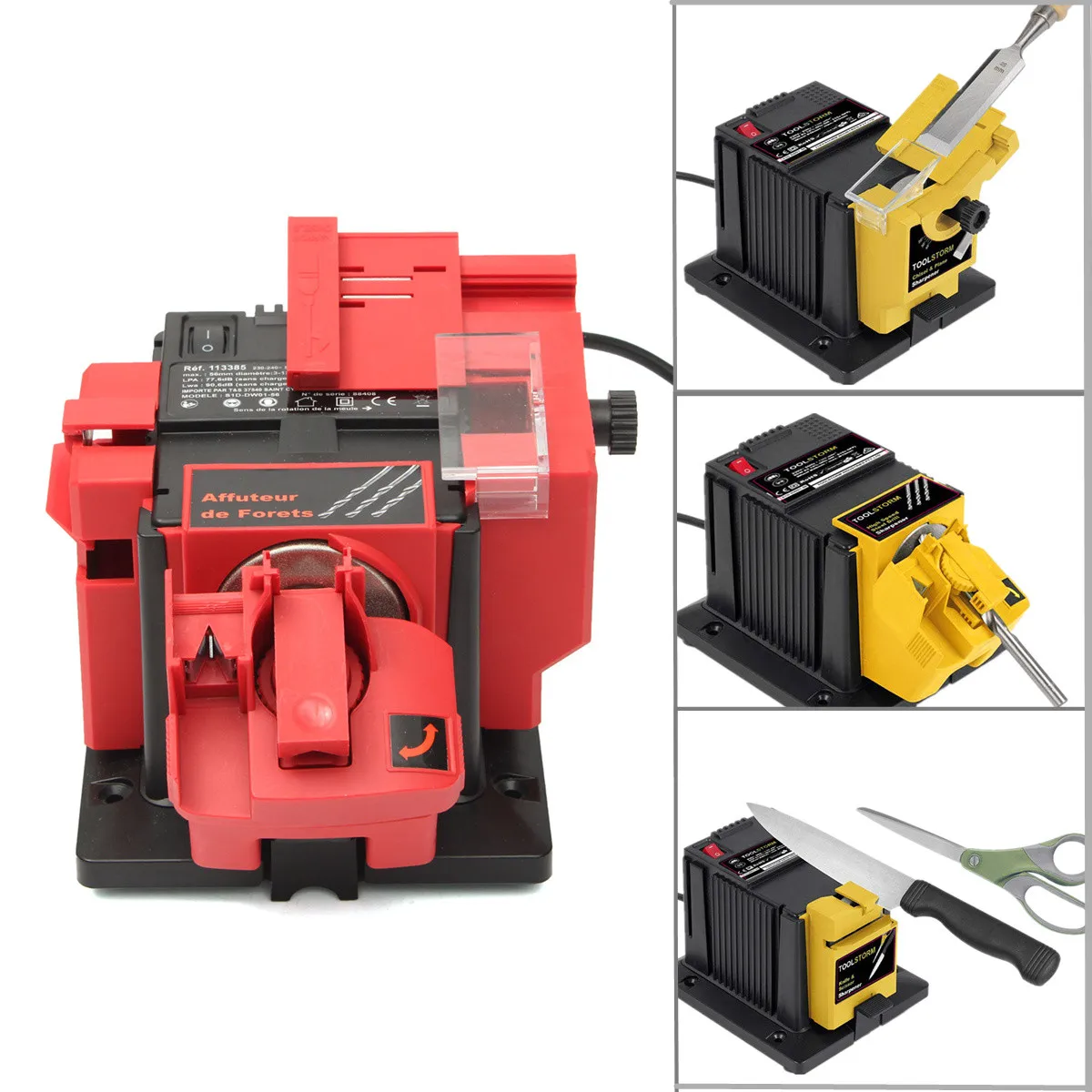 

220V 96W Electric Multi Function Sharpener Drill Bit Emery Scissor Chisel Planer Grinding Wheel Rotation Speed 1350/min