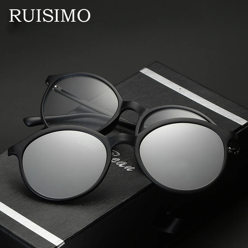 

Polarized Sunglasses round Unisex Clip On Sunglasse Vintage Designer Sun Glasses Man Woman retro de sol masculino