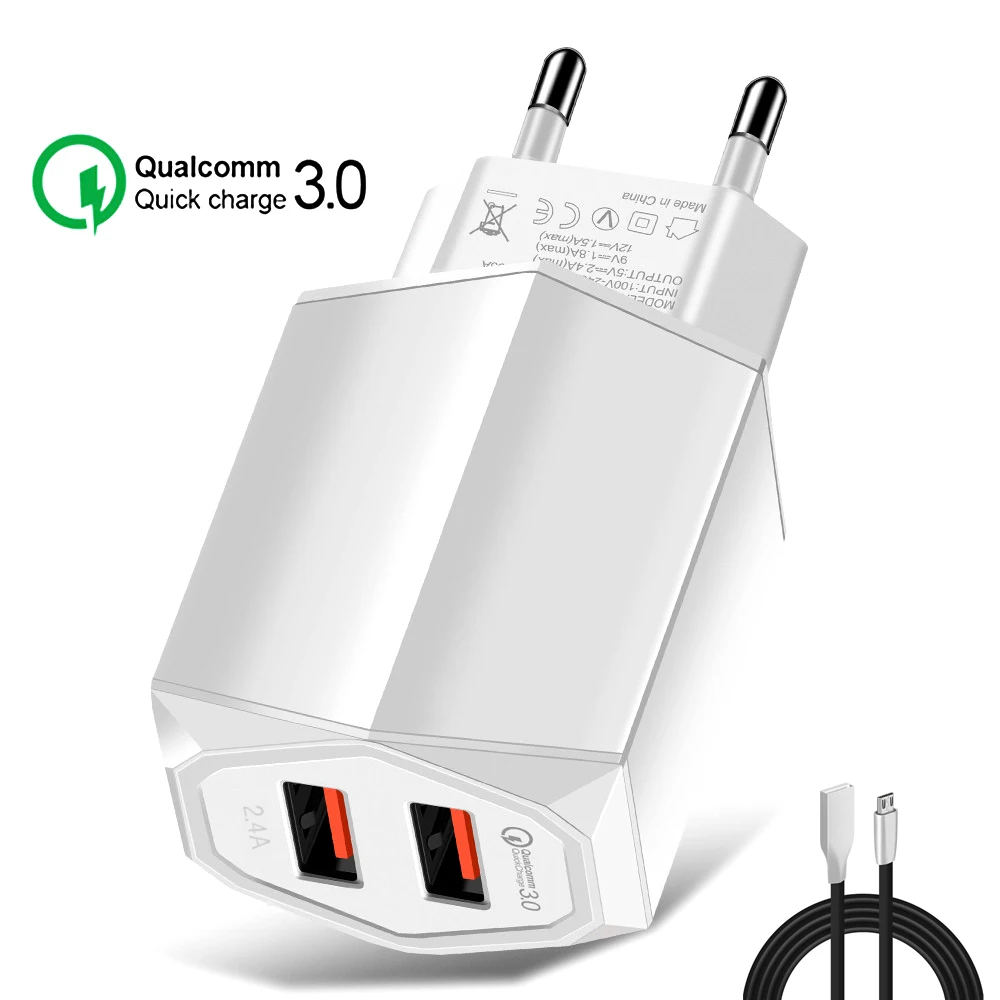 2.4A USB Charger Quick Charge 3.0 Fast Charger QC3.0 QC2.0 18W Portable Wall USB Power Adapter Charging For Iphone Samsung Xiomi 2.4A USB Charger Quick Charge 3.0 Fast Charger QC3.0 QC2.0 18W Portable Wall USB Power Adapter Charging For Iphone Samsung Xiomi