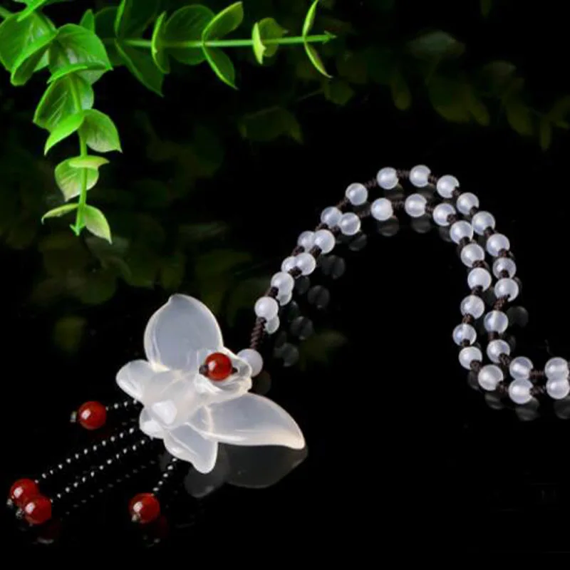 Yu xin yuan, ювелирные украшения из натурального нефрита, ожерелье с подвеской, резная бабочка, удача, лучшие пожелания для женщин и мужчин, ювелирные изделия
