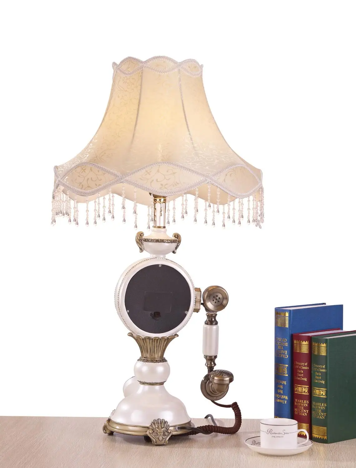  Manufacturers selling European antique vintage clock lamp with antique phone three bedroom bedside  - 32765351476