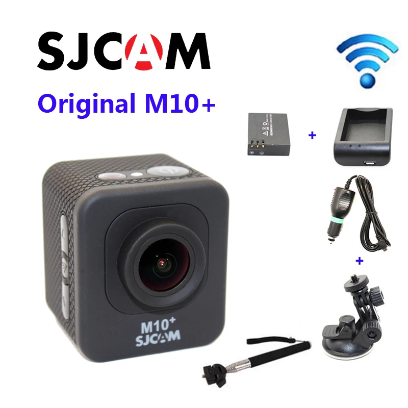  Free Shipping!!Original SJCAM M10 Plus WiFi 2K GYRO Action Camera+Extra 1pcs battery+Battery Charger+Car Charger+Holder+Monopod 