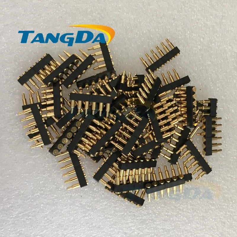 

Tangda pogo pin connector 6pin welding 2.54 mm * 8mm big current of high temperature resistant spring needle Gold-plated A.