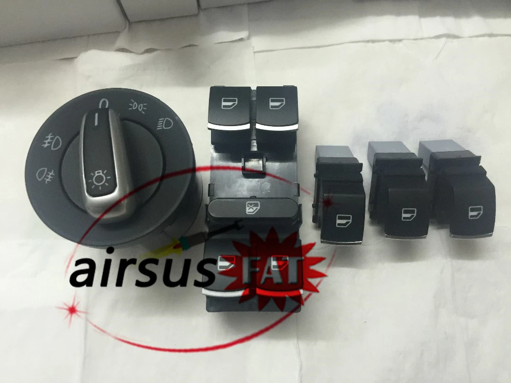 

FAT ship chrome auto headlight switch+ master & single window switch for volkswagen vw cc tiguan passat b6 golf 5 6 jetta mk5