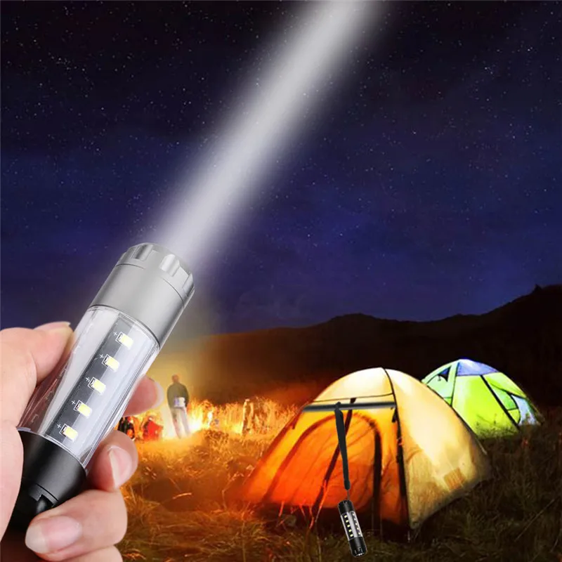 Фонарик SANYI XPE + 20 SMD COB светодиодный супер яркий с 1 батареей АА или 14500 портативный