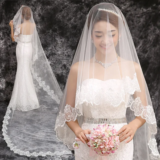 2017 New Wedding Veil Cathedral 3 Meter Long Lace Bridal 2017 New Wedding Veil Cathedral 3 Meter Long Lace Bridal Simple Vail America Net