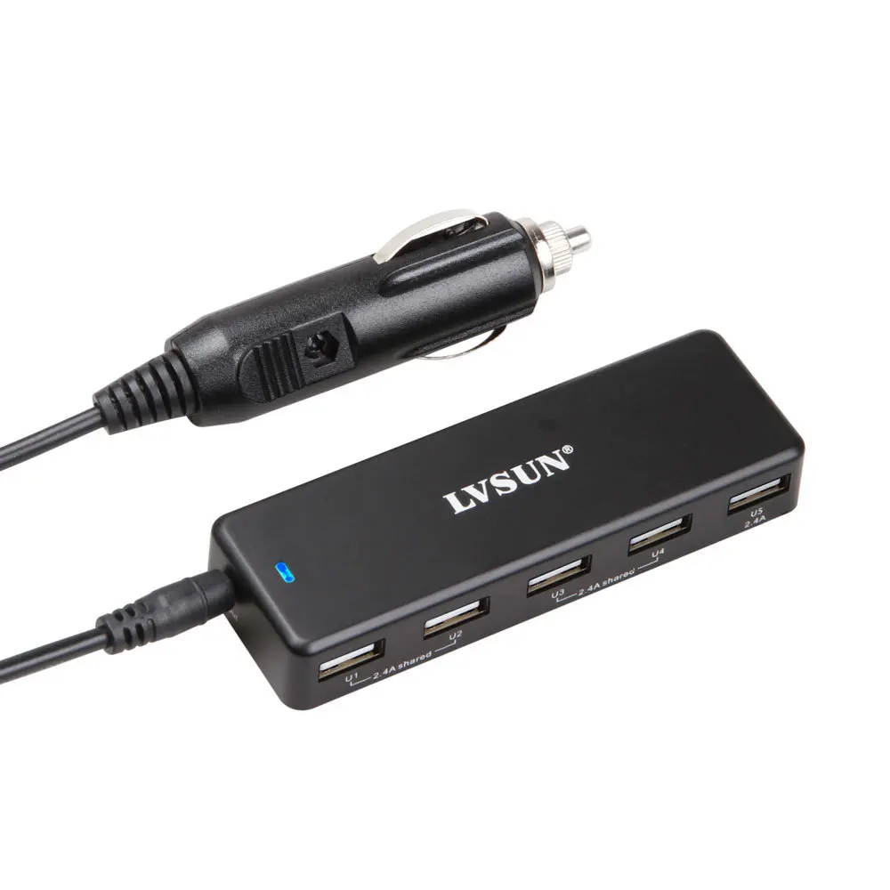 Udoli 36 واط العالمي متعدد ميناء usb شاحن سيارة 5 ميناء العاصمة محول 5 فولت 2.4A لباد بود فون قرص الهاتف المحمول الرقمي كاميرا