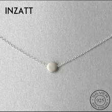 INZATT минималистичное геометрическое круглое ожерелье с бусинами, настоящее 925 пробы Серебряное ювелирное изделие золотого цвета для женщин