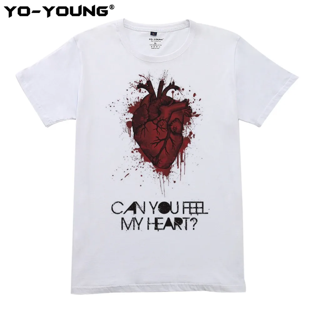 Bring Me The Horizon Can You Feel My Heart Men T Shirts Digital Printed 100% Combed Cotton 180gsm Top Tees Homme Customized | Мужская
