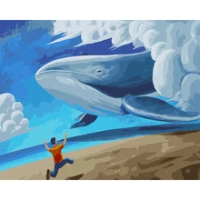 Акварельные киты холст Художественная печать постер настенное украшение, морской искусство Cetacea плакаты на стену, изображения для украшения дома