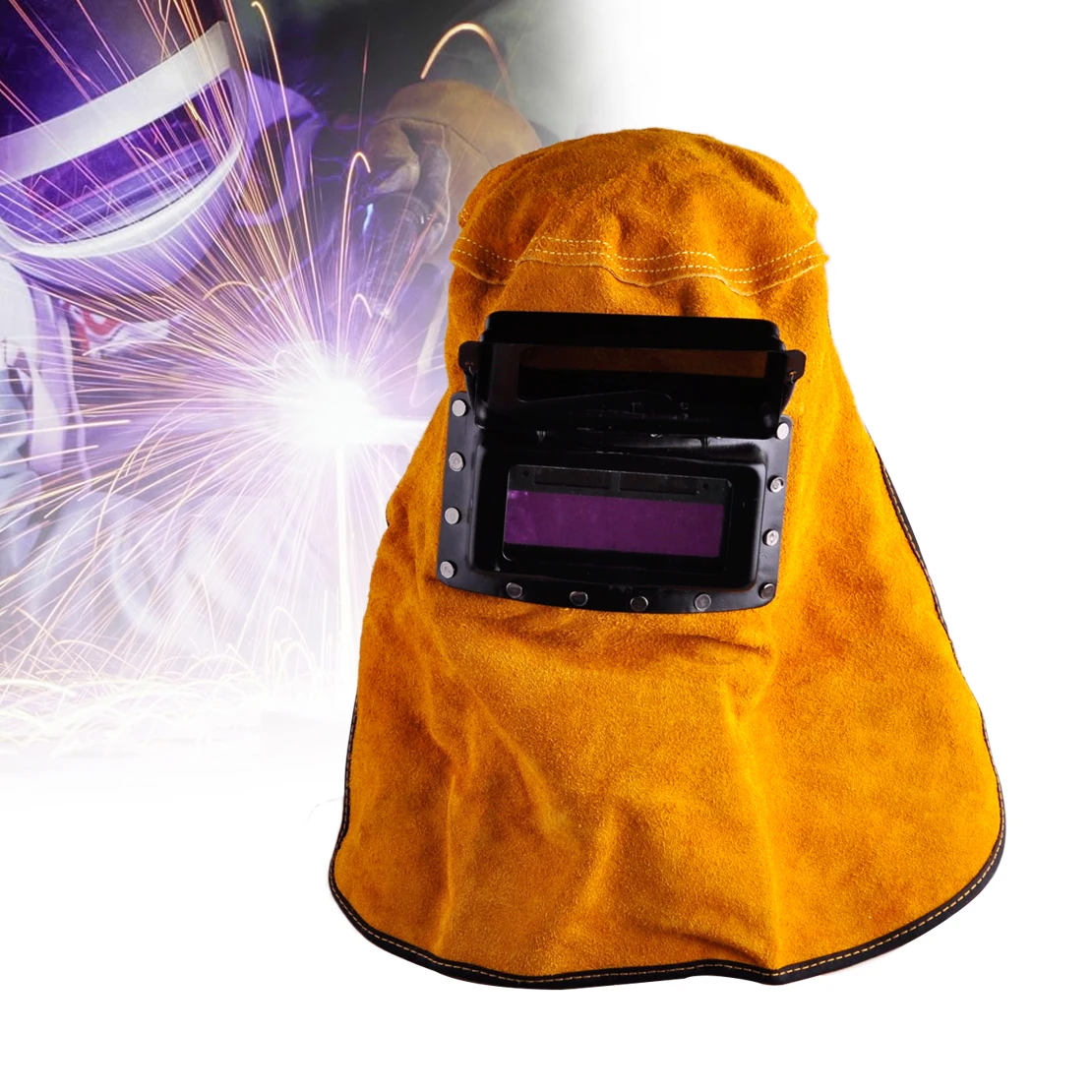 Solar Auto Darkening Filter Lens Welder Leather Hood Welding Helmet Mask New