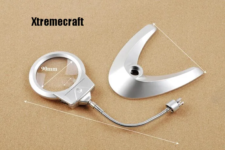 Koop 6X Vergrootglas Multi Functionele Desk Vergrootglas Lamp Flexibele Loep Microscoop Met Licht Vergrootglas Tool 90 Mm 2X21 Mm
