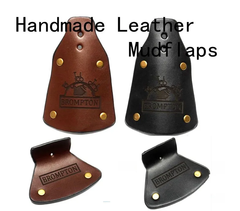 Aceoffix Handmade for brompton Bike Leather Mudflaps afbeelding