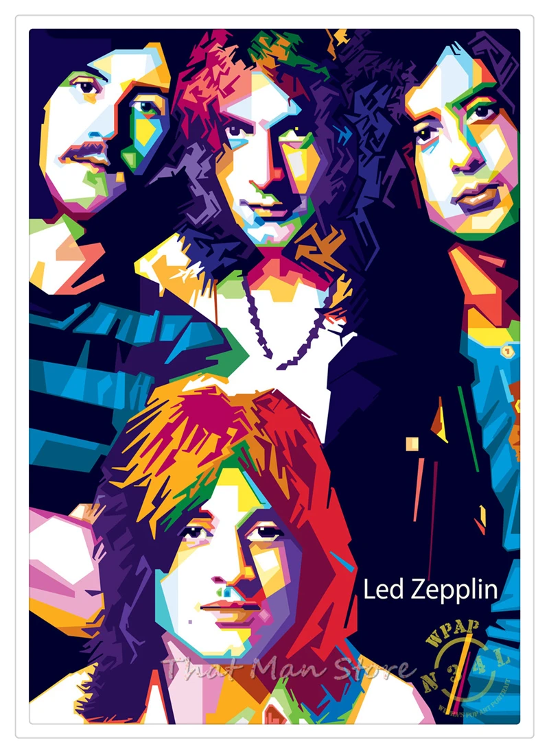 Led Zeppelin белая крафт-бумага рок плакат классический старый постер музыкальной группы часть 2 42*30 см - Цвет: Сливовый