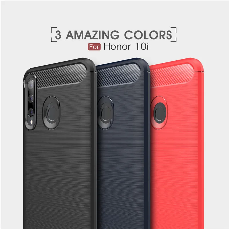 Чехол для телефона из углеродного волокна Huawei Honor 10i чехол мягкого ТПУ задняя
