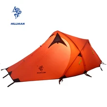 Hillman 2 Person Tent Double Layers One Living Room One Bedroom 20D Silicone Waterproof Ultralight Aluminum Rod Camping Tent